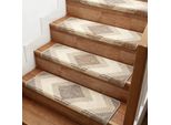 Set Di 15 Tappetini Per Scale - Tappetini Antiscivolo, Lavabili, Per Scale In Legno Interne, Protezione Dei Bordi, 76×23,5×4,5 Cm - Blu