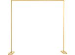 Arco Nuziale In Metallo - Supporto Quadrato - 3X3 M - Regolabile In Altezza - Per Fiori E Palloncini - Tubi 2X2 Cm - Giallo
