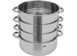 Pentola A Vapore 28 Cm - Vaporiera Impilabile - 5 Livelli - Acciaio Inossidabile - Coperchio In Vetro