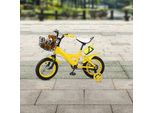 Bicicletta Per Bambini - Ruote Da 30,5 Cm - Per Bambini Dai 2 Ai 4 Anni - Regolabile In Altezza - Ruote Di Supporto - Cestino - Doppio Freno A V - Gialla