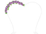 Arco Nuziale A Forma Di Cuore - Supporto Per Sfondo - Ferro - Con Base - 2,65 X 2,35 M - Sfondo Fotografico - Bianco