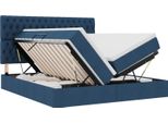 Vidaxl Letto Contenitore Con Materasso Blu 200 X 200 Cm In Pelle Finta