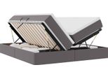 Vidaxl Letto Contenitore Con Materasso Grigio 180 X 200 Cm In Pelle Finta