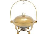 Scaldavivande - Chafing Dish 8 L Rotondo - Acciaio Inossidabile - Per Hotel, Bar E Ristoranti - Oro