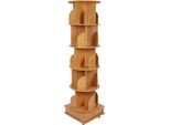 Libreria - 5 Ripiani Girevoli A 360° - Con Cassetti - Mobile - Da Montare - Colore Legno Naturale