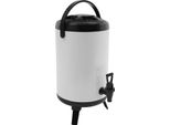 Distributore Di Bevande Isolato - Contenitore Termico Con Rubinetto - Capacità 10 L - Per Bevande Calde E Fredde - Acciaio Inossidabile - Bianco