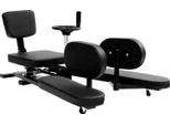 Divaricatore Per Gambe - Attrezzo Per Lo Stretching - Regolabile Da 0 A 210° - Rotelle Scorrevoli - Portata 100 Kg - Imbottitura Per Gambe 42×15 Cm - Nero