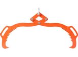 Pinza Per Tronchi - Pinza Per Sollevamento Tronchi - Capacità Di Carico 600 Kg - Apertura 63,5 Cm - Gancio Antiscivolo - Metallo - Arancione