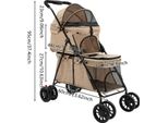 Passeggino Per Animali Domestici - Passeggino A Due Piani - Pieghevole - Per Cani E Gatti Di Piccola Taglia - Con Cestino Portaoggetti - Per Passeggiate E Viaggi - Blu Zaffiro