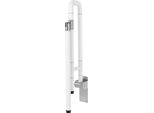 Maniglione Di Sostegno Per Vasca Da Bagno - Ribaltabile, Montaggio A Parete - 60 X 70 Cm - Acciaio Inossidabile + Abs - Portata 100 Kg - Tubo Ø3,2 Cm - Bianco