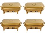 Scaldavivande - Set Chafing Dish - Confezione Da 4 - Acciaio Inossidabile - Scaldavivande - Scaldasuppe - Bagnomaria - Oro