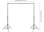Supporto Per Sfondo - Treppiede Per Studio Fotografico - 3X3 M Regolabile - Plastica - Verniciato A Spruzzo - Per Eventi E Matrimoni - Nero