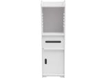 Mobile Da Bagno - Scaffale Indipendente - 4 Ripiani - Composto Da Pvc E Legno - 24×24×80 Cm - Rettangolare - Portata 10 Kg - Bianco