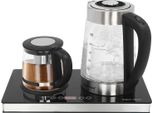 Bollitore In Vetro - Bollitore Elettrico - Regolazione Della Temperatura - 3 L - Funzione Di Mantenimento Del Calore - Display Lcd - Touch E Tasti - Spina Ue - Nero/Trasparente