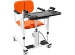 Sollevatore Per Pazienti - Sedia Di Trasferimento - Sollevatore Idraulico - Seduta Divisibile A 180° - Regolabile In Altezza Da 41 A 65 Cm - Quattro Ruote Con Freno - Capacità Di Carico 150 Kg - Arancione