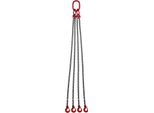 Catena Di Sollevamento Per Gru - 4 Fili G80 - Gancio Corto Con Gancio A Forcella - Lunghezza Utile 1,5 M - Portata 5 T - Acciaio Legato