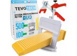Tevotech Duo Set Sistema Di Livellamento Piastrelle Clip + Cunei + Pinza 1,5 Mm