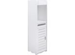 Mobile Bagno - Scaffale Da Bagno Indipendente Stretto - 20×20×80 Cm - Pvc - 3 Kg Per Ripiano - Montaggio Necessario - Bianco