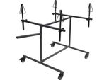 Supporto Per Verniciatura Cerchioni - Cavalletto Per Verniciatura Per 4 Cerchioni - Supporti Girevoli A 360° - Regolabile - Portata Totale 100 Kg - Nero