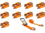 Cinghie Di Fissaggio - Cinghie Di Tensionamento Con Cricchetto - Lunghezza 10 M - Con Ganci - Fissaggio Del Carico Per Rimorchi E Camion - Giallo
