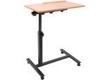 Tavolino Da Letto - Tavolino Portatile Con Rotelle - Rotelle - Altezza 58-90 Cm - Girevole A 360° - Piano 60×34,5 Cm - Portata 2-5 Kg - Mdf E Struttura In Acciaio - Marrone