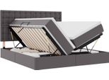 Vidaxl Letto Con Contenitore E Led Grigio 180 X 200 Cm In Pelle Finta