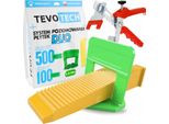 Tevotech Duo Set Sistema Di Livellamento Piastrelle Clip + Cunei + Pinza 2,0 Mm