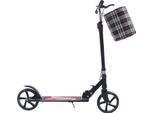 Monopattino Pieghevole - A Due Ruote Per Città/Lavoro - Portata 150 Kg - Regolabile In Altezza - Con Cestino - Nero