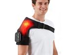 Fascia Riscaldante Per Spalle - Cuscino Massaggiante Per Spalle - Senza Fili - Tre Livelli Di Riscaldamento E Vibrazione - Comandi Touchscreen - Senza Batteria - Rosso