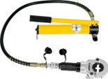 Pinza Idraulica Per Tubi - Pressa Per Tubi In Rame 6T - Ganasce A V 12-28 Mm - Ganasce Th 16-32 Mm - Corsa 16 Mm - Tubo Idraulico 113 Cm - Pressatura Radiale - Giallo