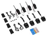 Set Walkie-Talkie - Set Con 4 Ricetrasmettori - Uhf 400-470 Mhz - Portata 1-5 Km - Ricaricabile 1500 Mah - Con Auricolari - Nero