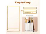 Arco Nuziale E Arco Con Palloncini - Supporto Rettangolare - Metallo - Dimensioni 105×62×200 Cm - Base Stabile - Taglia M - Oro
