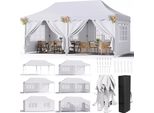 Gazebo Pieghevole Partyzelt - Gazebo Pop-Up - 3 X 6 M - Impermeabile - Protezione Uv - Telaio In Acciaio - Regolabile In Altezza - Bianco