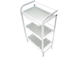 Carrello Portaoggetti Per Parrucchiere - Carrello Con Rotelle - 3 Ripiani - Con Rotelle - Metallo (Ferro) - Per Saloni Di Parrucchiere E Spa - Richiede Assemblaggio - Bianco