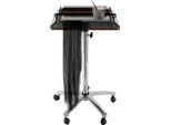 Carrello Da Salone Con Porta Parrucche - Carrello Da Parrucchiere - Regolabile In Altezza Da 70 A 110 Cm - Ripiano 40×40 Cm - Abs/Pp E Acciaio Inossidabile - Nero