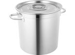 Pentola In Acciaio Inox - Pentola Da Cucina Professionale - Capacità 35 L - Acciaio Inox 201 - Con Coperchio E Manici - Argento