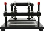 Pressa Per Goffratura Pelle - Macchina Manuale Per Goffratura E Taglio 2 Tonnellate - Superficie Di Lavoro 38×31 Cm - Corsa 12 Mm - Regolabile In Altezza - Acciaio Quadrato - Nero