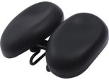 Sella Per Bicicletta - Sella Comoda Larga Senza Nasello - Imbottitura Extra - Larghezza Regolabile 21,9-24,6 Cm - Lunghezza 17,5 Cm - Pu/Pvc, Acciaio Al Manganese 65 - Nero