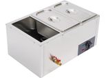 Scaldavivande A Buffet In Acciaio Inox - Bagnomaria Elettrico - 3 Contenitori Da 7 Litri - 850 W - Con Coperchio - Argento
