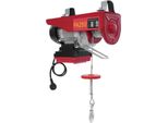 Argano Elettrico/Verricello - 550 W - Altezza Di Sollevamento 12 M - Sollevamento Singolo/Doppio 125/250 Kg - Telecomando - Rosso