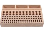 Portautensili In Legno Per Lavori In Pelle - 98 Fori - Realizzato A Mano - Per Lavori Artigianali In Pelle - Organizer Da Tavolo - Marrone Chiaro Caffè