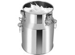 Lattiera - Contenitore Per Alimenti - 5 L - Acciaio Inossidabile 201 - Senza Saldature - A Tenuta Stagna - Coperchio Ermetico Con Guarnizione In Silicone - 17×22 Cm - Argento