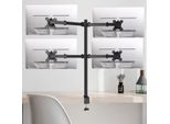 Supporto Per Monitor - Supporto Da Tavolo Per 4 Schermi - Bracci Ruotabili A 360° - Regolabile In Altezza - Capacità Di Carico 9 Kg - Per Monitor Da 25-51 Cm - Nero