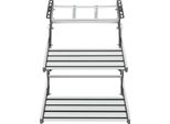 Scala Di Accesso Per Camper, Roulotte E Barche - 2 Gradini Pieghevoli - Antiscivolo - Lega Di Alluminio - Portata 200 Kg - Dimensioni Da Chiusa 55,3×45,5×26 Cm - Argento