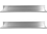 Scaffale Da Cucina - Scaffale Da Parete - Set Da 2 - Acciaio Inossidabile - Portata 18 Kg - Salvaspazio - Argento
