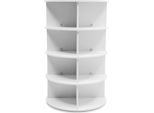 Scarpiera - Organizer Verticale Per Scarpe A 4 Ripiani - Ruotabile A 360° - Salvaspazio - Design Moderno - Bianco