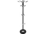 Appendiabiti - Appendiabiti Indipendente Per Cappotti E Cappelli - Numero Di Ganci 17 - Altezza 170 Cm - Testa Girevole A 360° - Acciaio Inossidabile - Base Ø 38 Cm - Portata 19,96 Kg - Nero