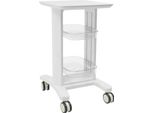 Carrello Cosmetico - Carrello Da Salone - 3 Ripiani - Plastica Abs - Capacità Di Carico Circa 50 Kg - 45×41,9×74,1 Cm - Bianco