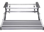 Scala Di Accesso Per Camper E Roulotte - Scala Pieghevole In Lega Di Alluminio - Portata 150 Kg - Extra Robusta - Gradini Antiscivolo - Argento