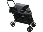 Carrello Per Animali Domestici - Carrello Da Viaggio Per Cani E Gatti - Pieghevole - Leggero - Tessuto Oxford 600D - Telaio In Acciaio - Rete In Plastica - Per Cani E Gatti Di Piccola Taglia - Nero